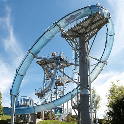 大型的玻璃钢透明水滑梯 水上大回环滑梯 水上乐园设备 水上滑梯