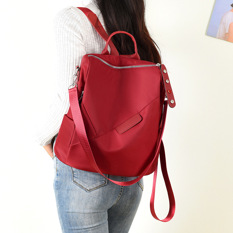 Fashion Simple Backpack 2019 Winter New Oxford Cloth Leisure Travel Bag Multipurpose Bag Solid Color Women Bag