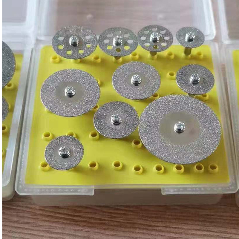 10pc盒装电磨吊磨配件 金刚石(砂)小切片 玉石切割片 锯片研磨片