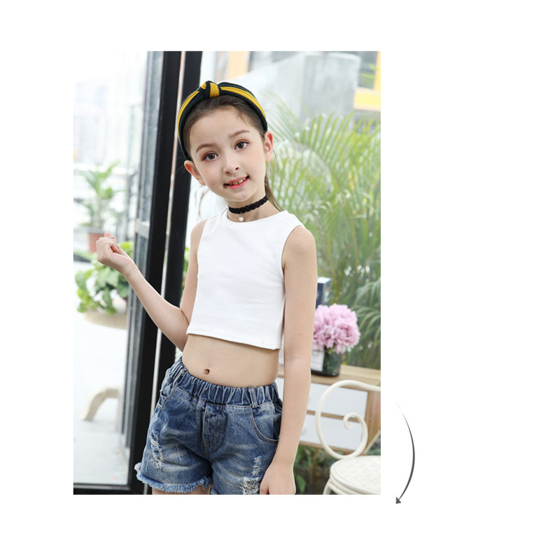 儿童跳舞背心短款露脐 女童夏季运动瑜伽小内衣打底衫童装潮