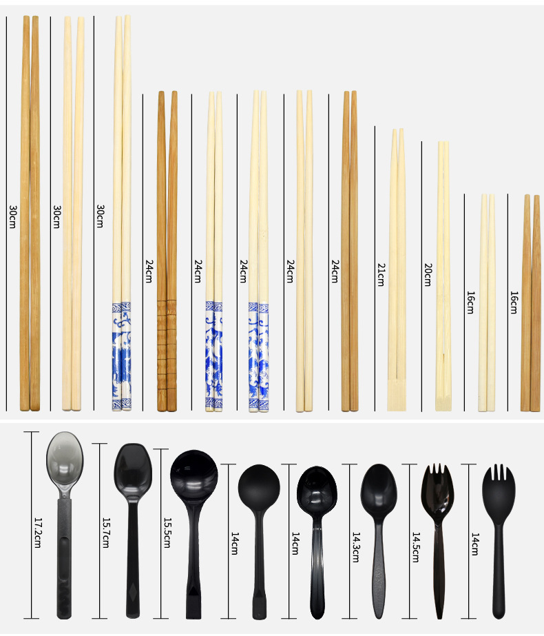 新品小龙虾通版一次性24厘米青花瓷筷子勺子牙签湿巾手套可定制