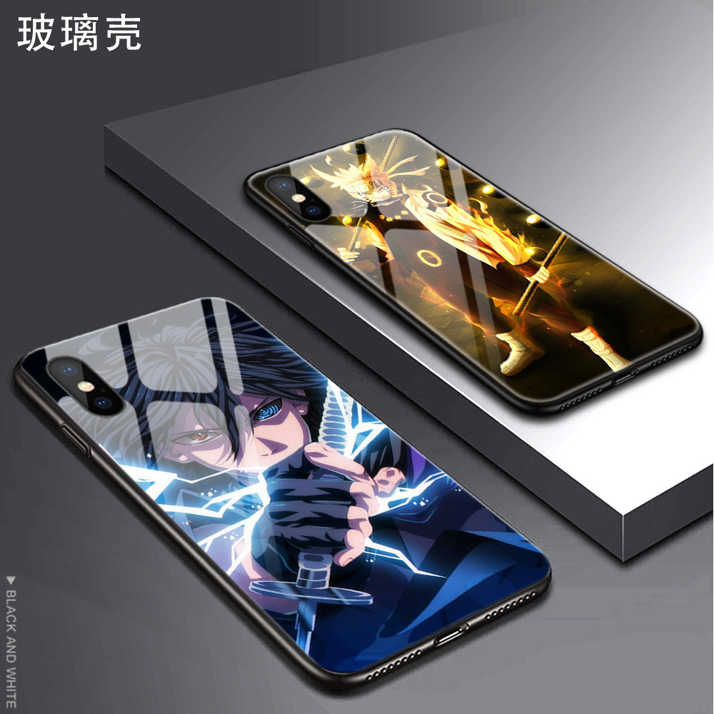 适用小米8/9se佐助来电闪手机壳红米note8pro潮牌声控发光玻璃壳
