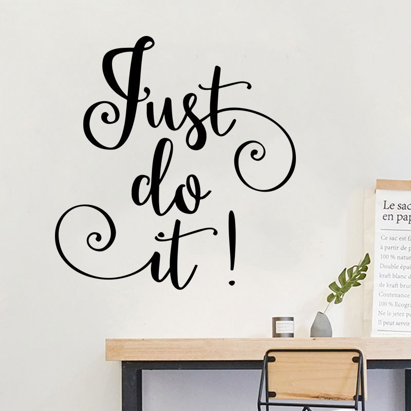 外贸新款just do it书房办公室宿舍教室墙面励志装饰贴fx1450