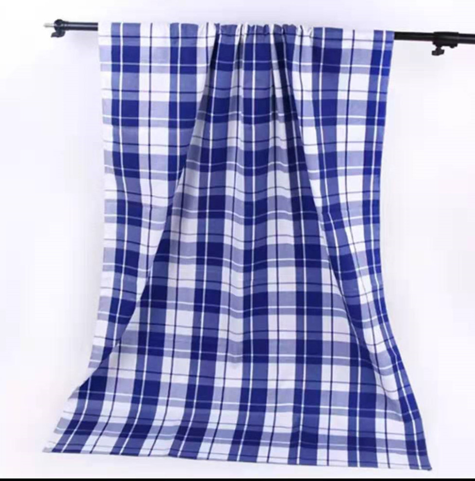 现货供应学校用蓝白格/蓝白条面料