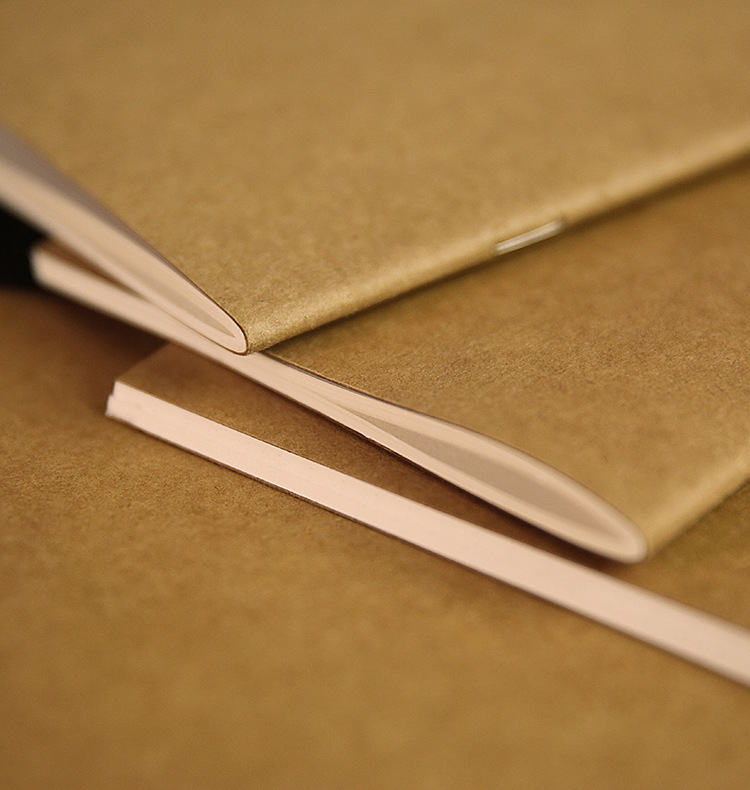 复古牛皮纸骑马钉软抄本旅行笔记本内页牛皮纸替换内芯定制logo