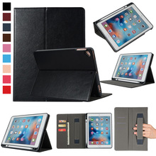 iPad Air Air2仿牛皮手持插卡笔槽平板套翻盖支架iPad Pro9.7皮套