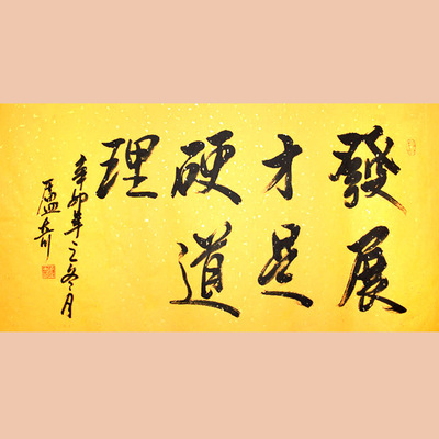 琢璞堂字画批发卢奇书法手绘临摹发展才是硬道理名人字画客厅装饰