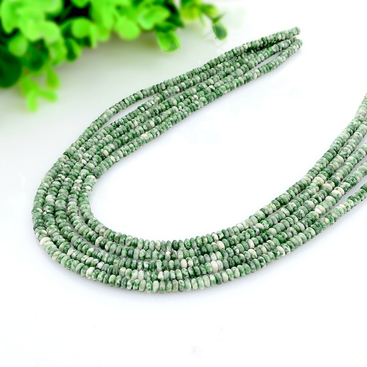 绿点石2*4mm算盘珠散珠批发石头抛光原石饰品配件手链毛衣链隔片