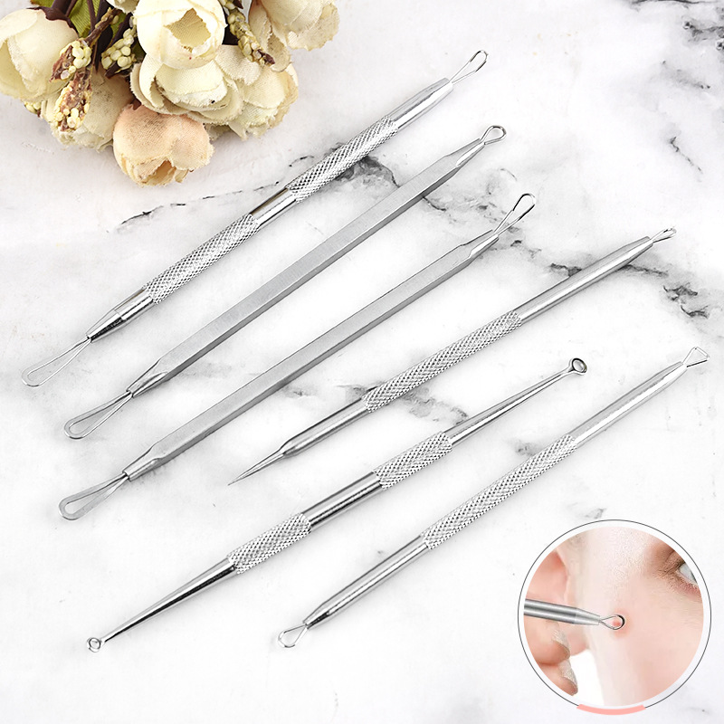 厂家直销不锈钢多功能挑痘工具痘痘去黑头粉刺挤压器美容针批发