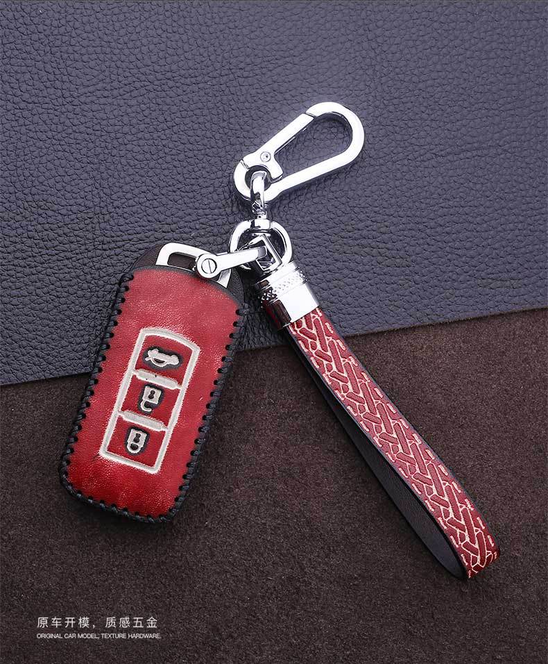 适用于16三菱欧蓝德钥匙套 2019款欧蓝德汽车遥控智能钥匙包真皮