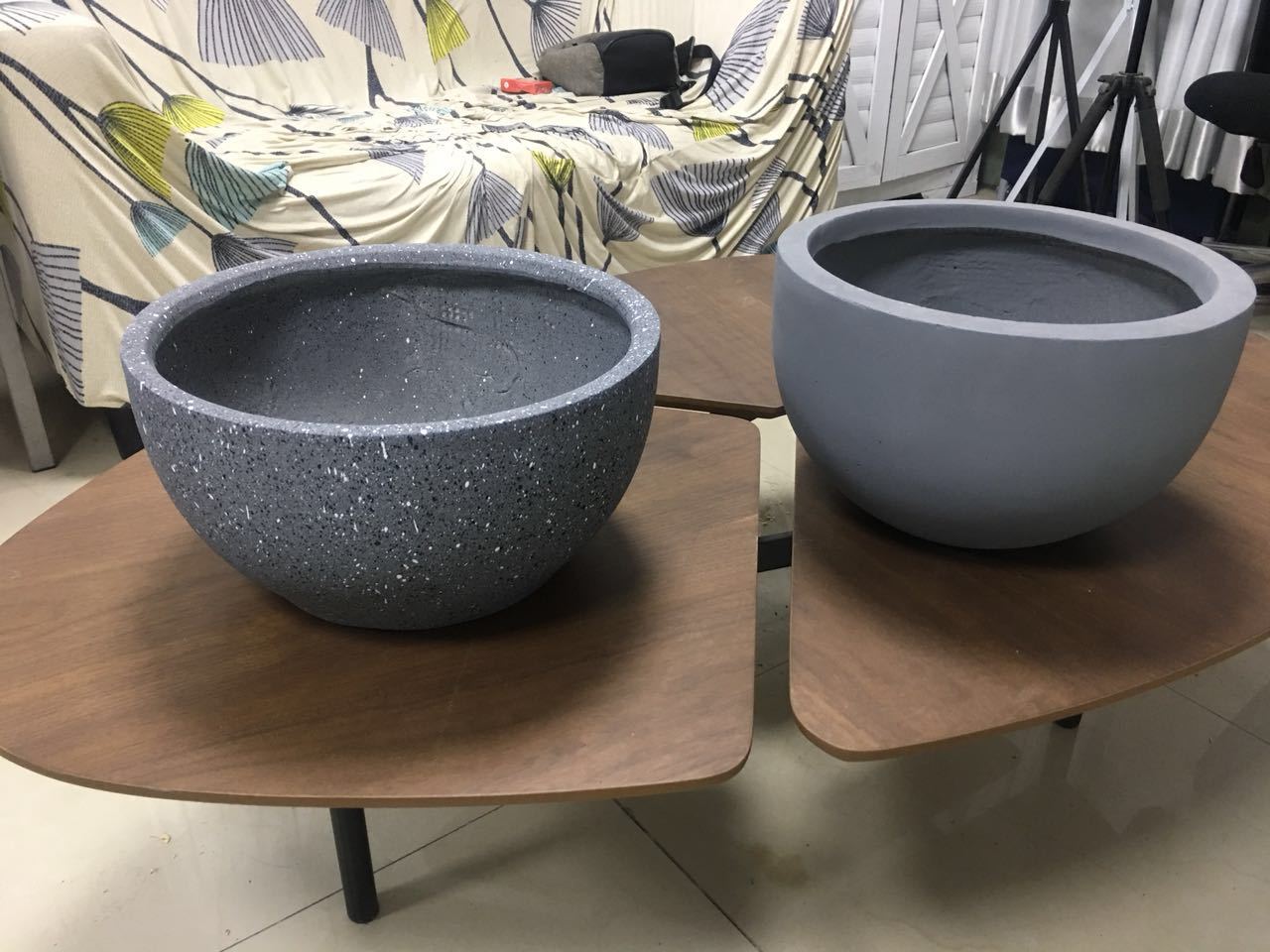 海外直销园林别墅庭院镁泥花盆 落地桌面吊盆多种组合式白色花钵