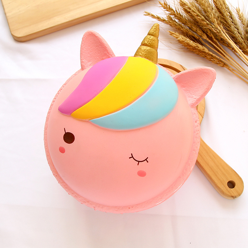 Factory Wholesale Large Single-Angle Macaron Squishy Large Compressable Musical Toy New Pu Squishy Toys