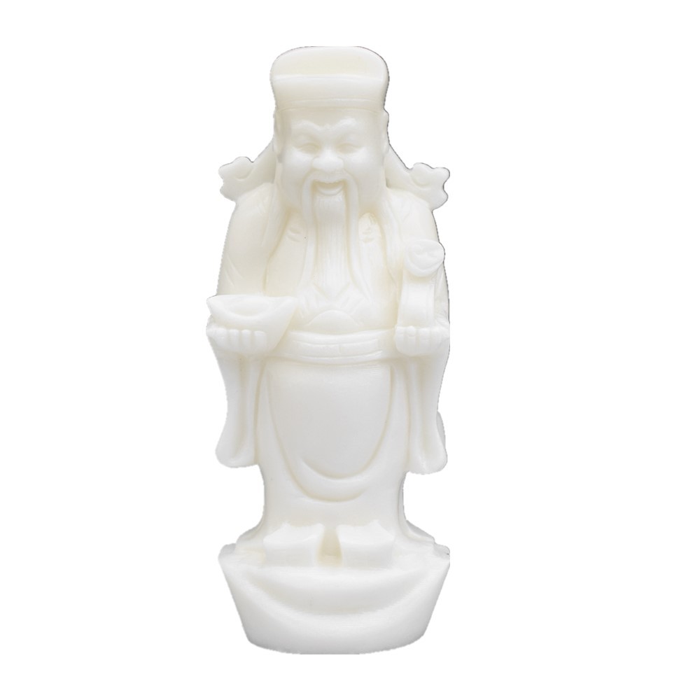 汉白玉财神爷摆件财神玉像白玉财神玉石文财神阿富汗玉财位供奉