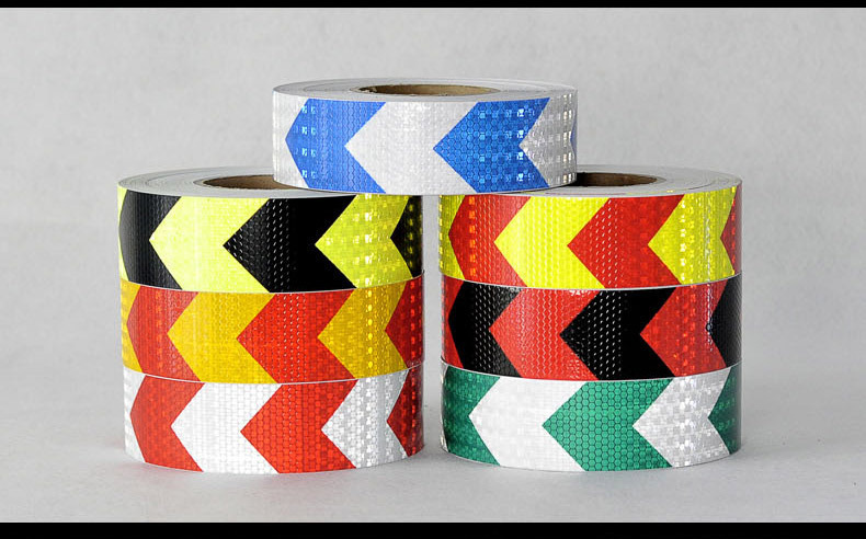 箭头反光膜货车反光贴晶彩格反光条pvc反光胶带安全警示标识膜贴