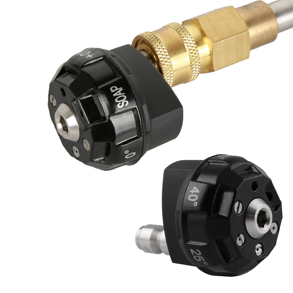 跨境热销 高压清洗机洗车喷头 多功能6合1多孔喷嘴直线扇形泡沫头