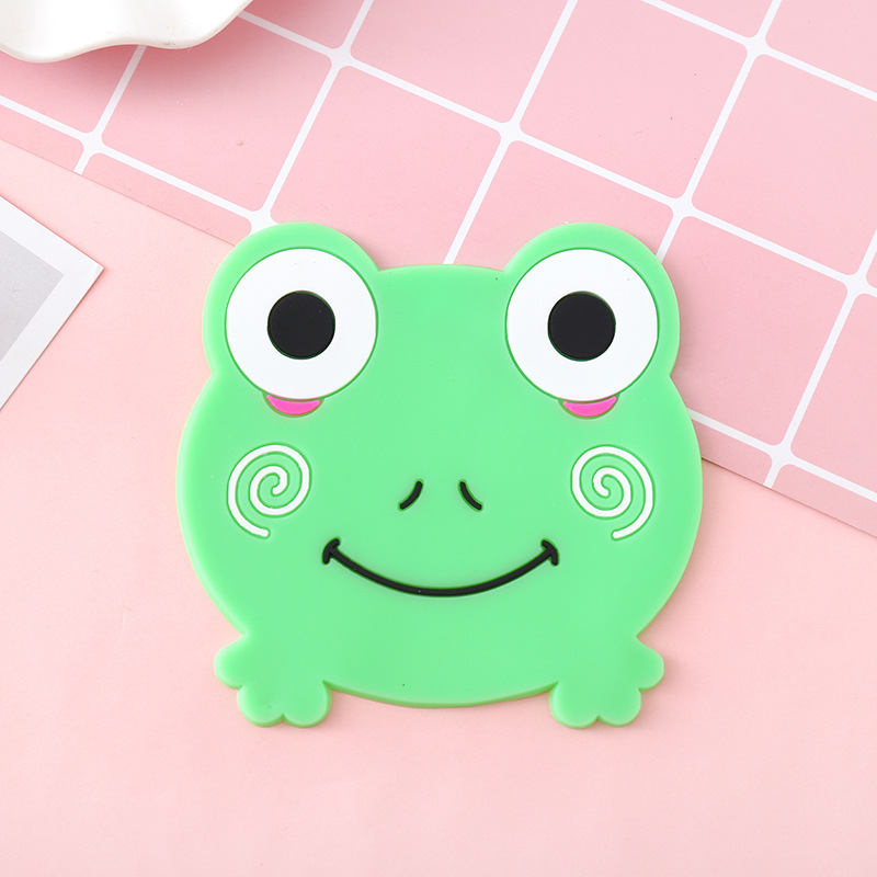 Yc25 Cute Animal Shape Soft Pvc Cup Mat Cartoon Shaped Non-Slip Insulation Mat Teacup Mat Placemat