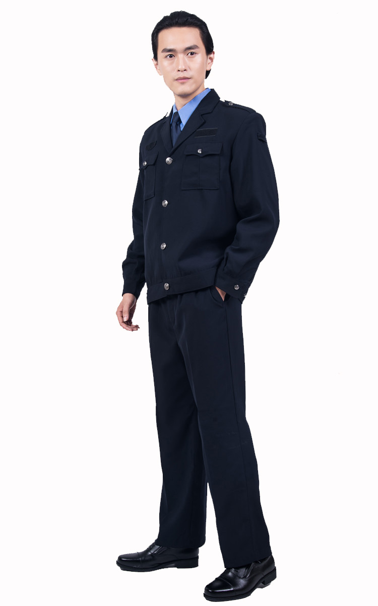 厂批发藏青色酒店物业老式保安制服春秋夹克套装黑色执勤服作训服