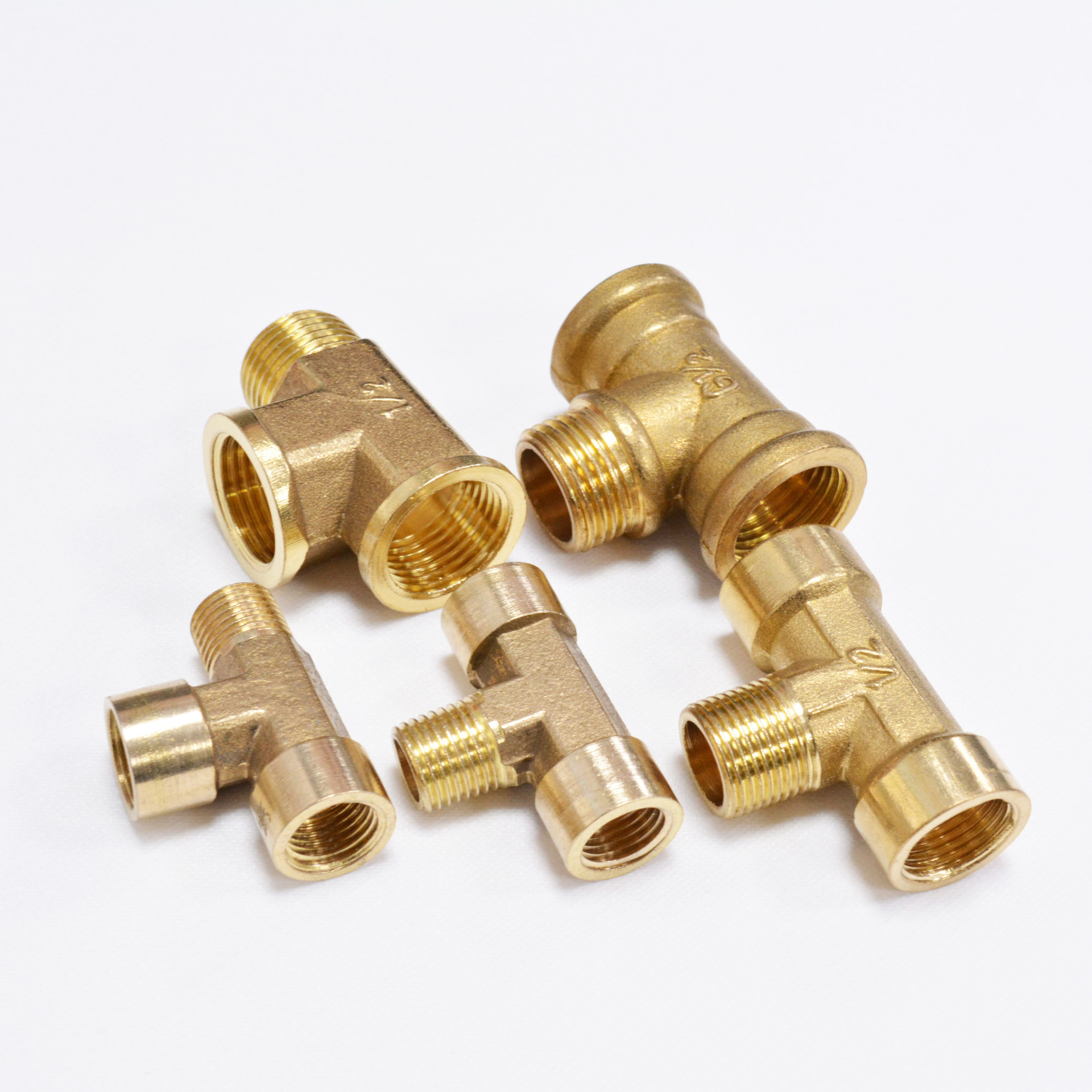 厂家直销内外牙铜三通等径三通内外丝t型管件三通水暖来样定制