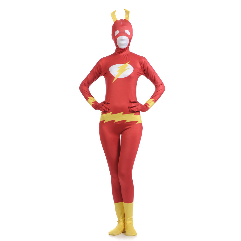 the flash闪电侠莱卡全包紧身衣cosplay角色扮演超级英雄服zentai