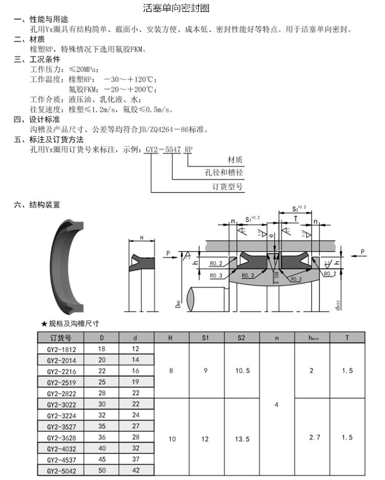 孔用yx圈gy2(rp)y形密封圈 yx型密封圈 孔用密封圈 橡胶异形件