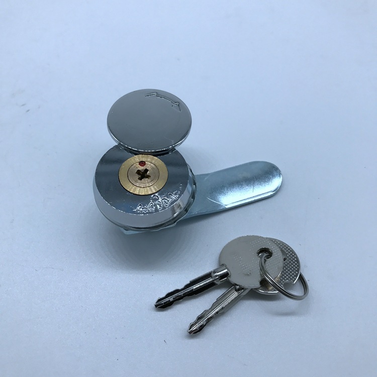 a400-1亮铬铜芯十字锁,十字铜芯防雨锁,带防水盖配电箱门锁