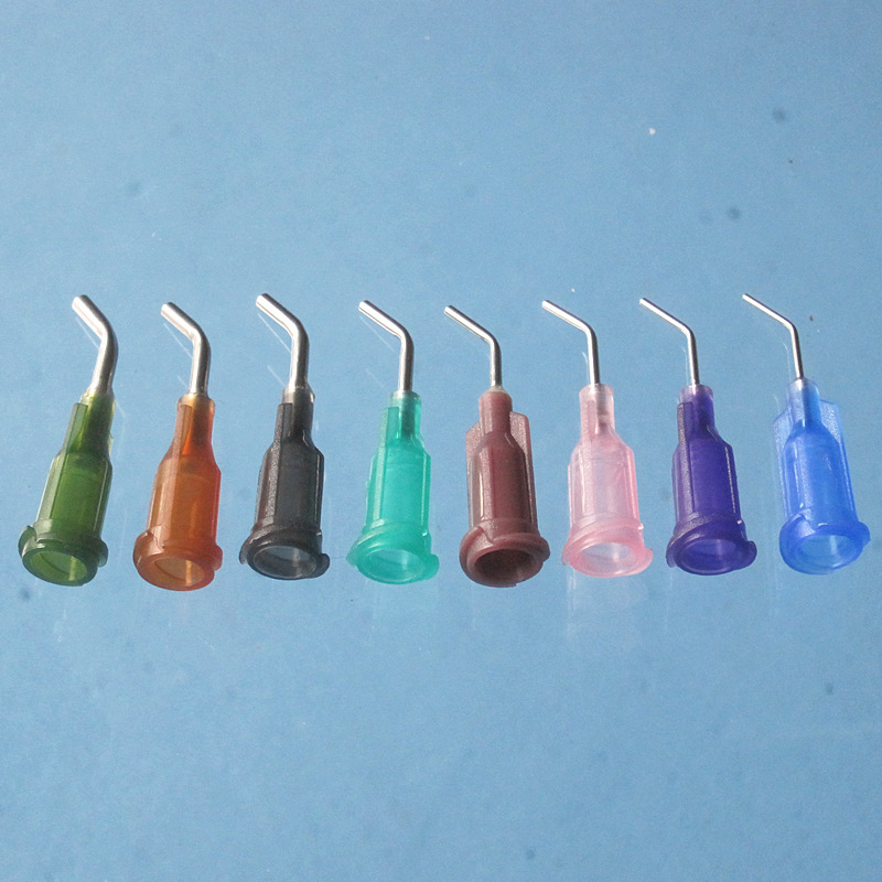 螺口塑座不锈钢45度弯针头点胶机针筒弯针头弯管针咀30度60度90度