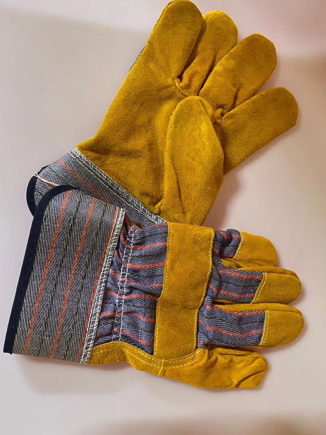 安富利牛皮全掌半皮手套