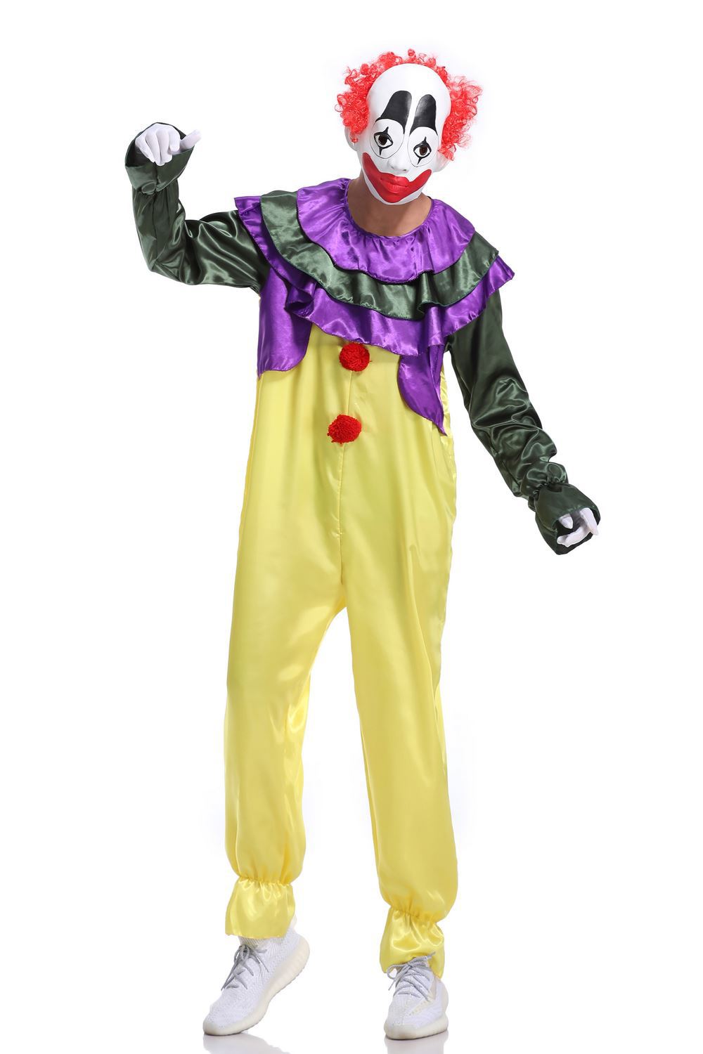 小丑演出服新款cos服马戏团魔术师表演搞怪服装成人男小丑连体衣