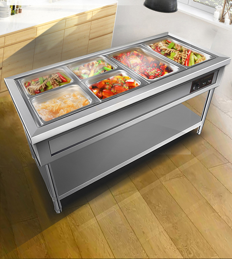 商用保温售饭台电热快餐车 汤池车不锈钢自助餐保温炉