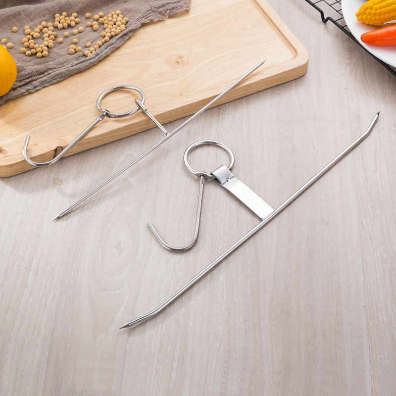 3万个烤鸭钩子挂钩双钩烧鸭钩吊不锈钢烧腊环鸡炉商用猪肉勾子工具