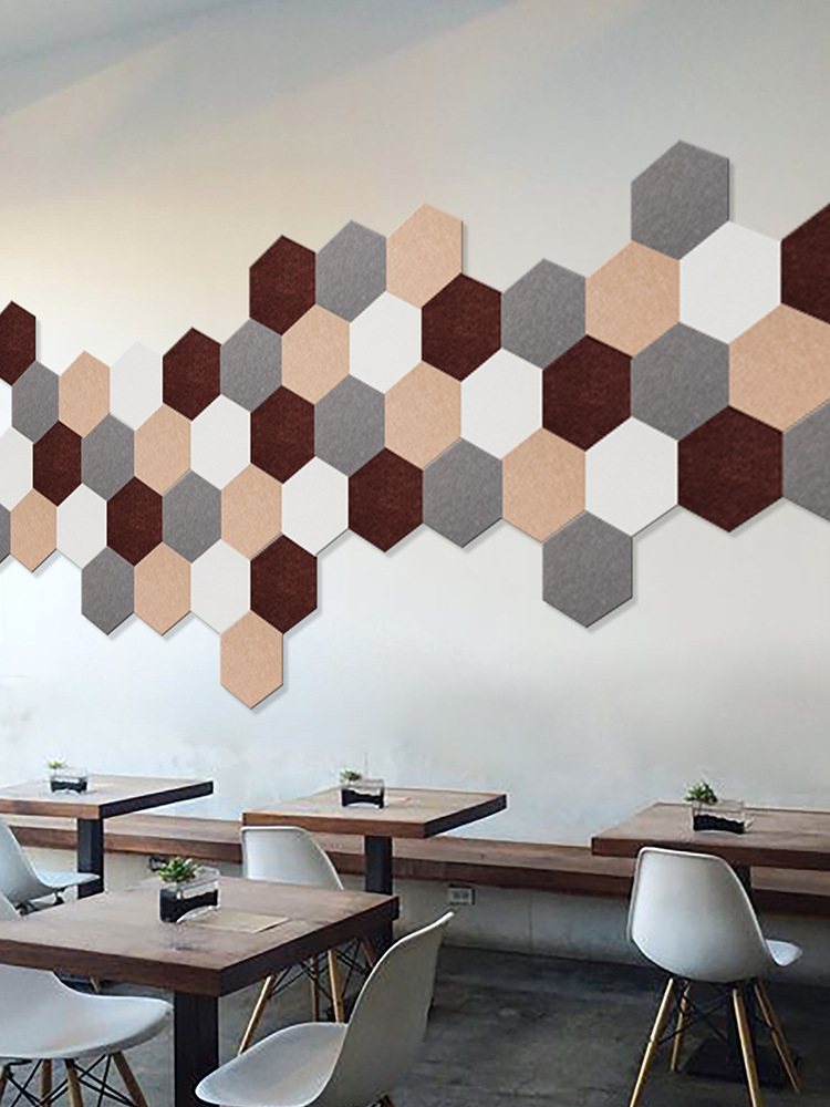 毛毡板带背胶六边形彩色软木板照片墙背景墙幼儿园作品展示板公告