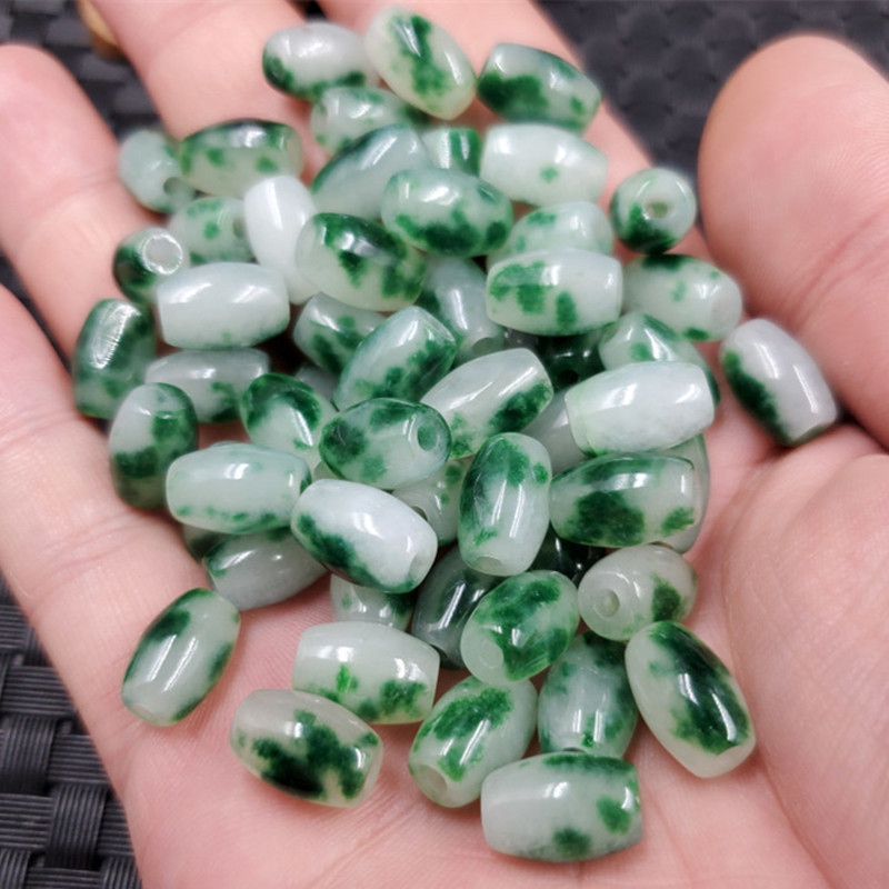 玉龙玉器饰品散珠翠玉飘花玉米珠散珠手链项链编织珠配件珠子