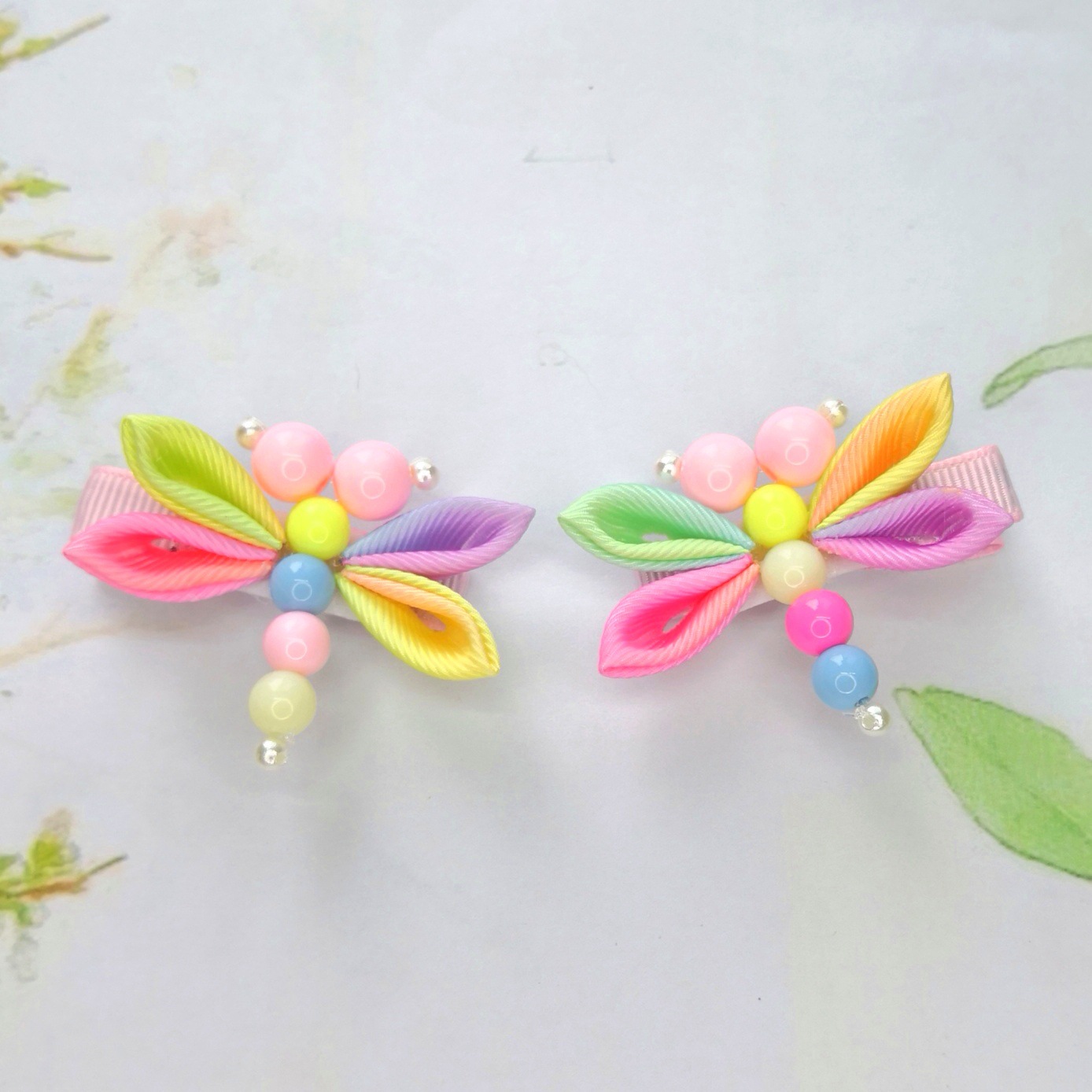 【清仓】新款蜻蜓发夹儿童可爱萌萌哒头饰纯手工发饰【a08】