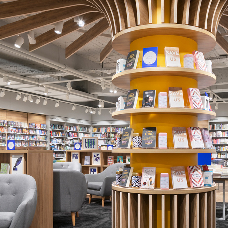 创意书店书架圆形 自由组合书柜木质烤漆靠墙图书馆书柜多层 定制