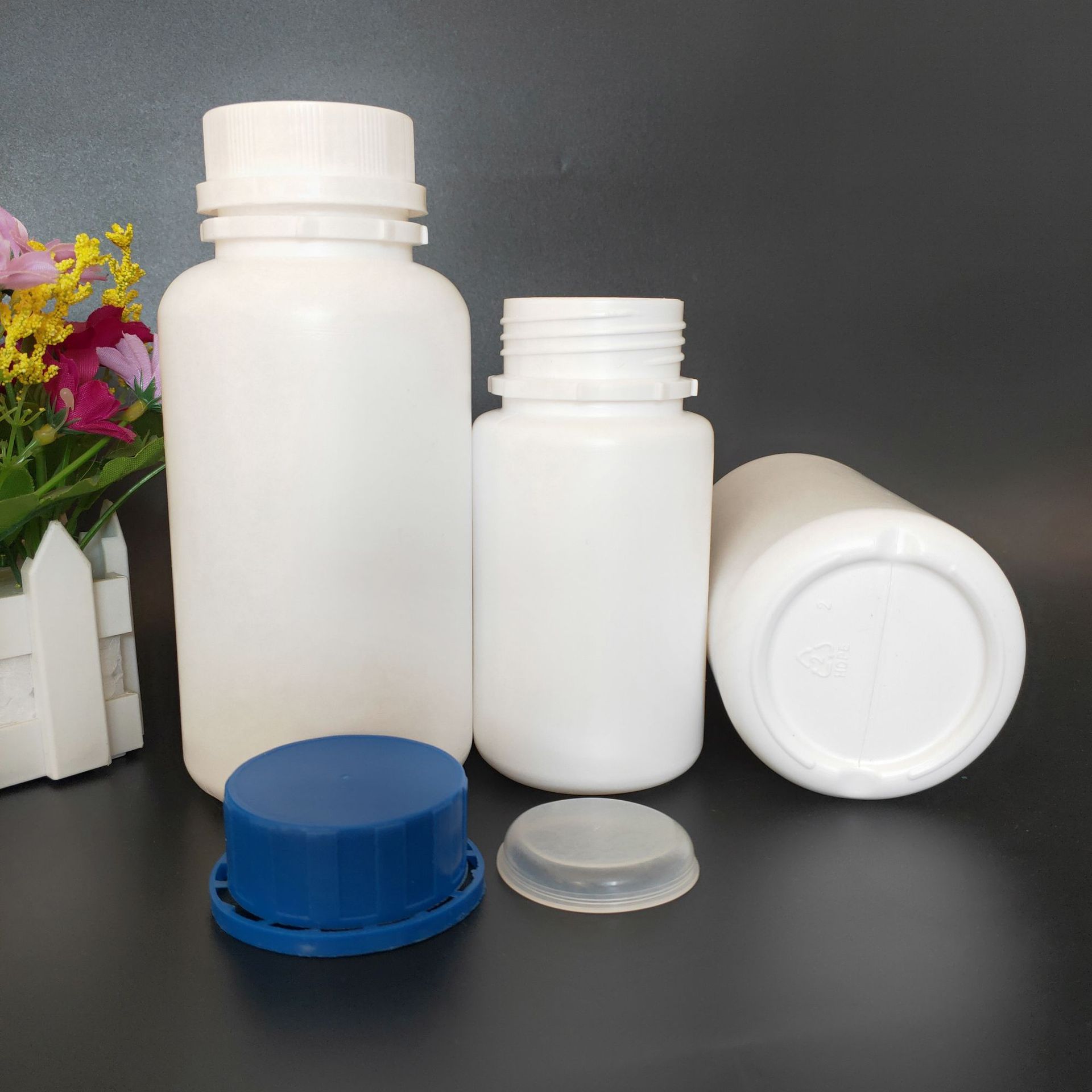 直销500ml 250ml塑料圆瓶 大口固体粉末试剂瓶 固体除垢剂塑料瓶
