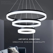 圆圈环形LED餐厅吊灯后现代简约北欧客厅卧室创意艺术灯工程灯具