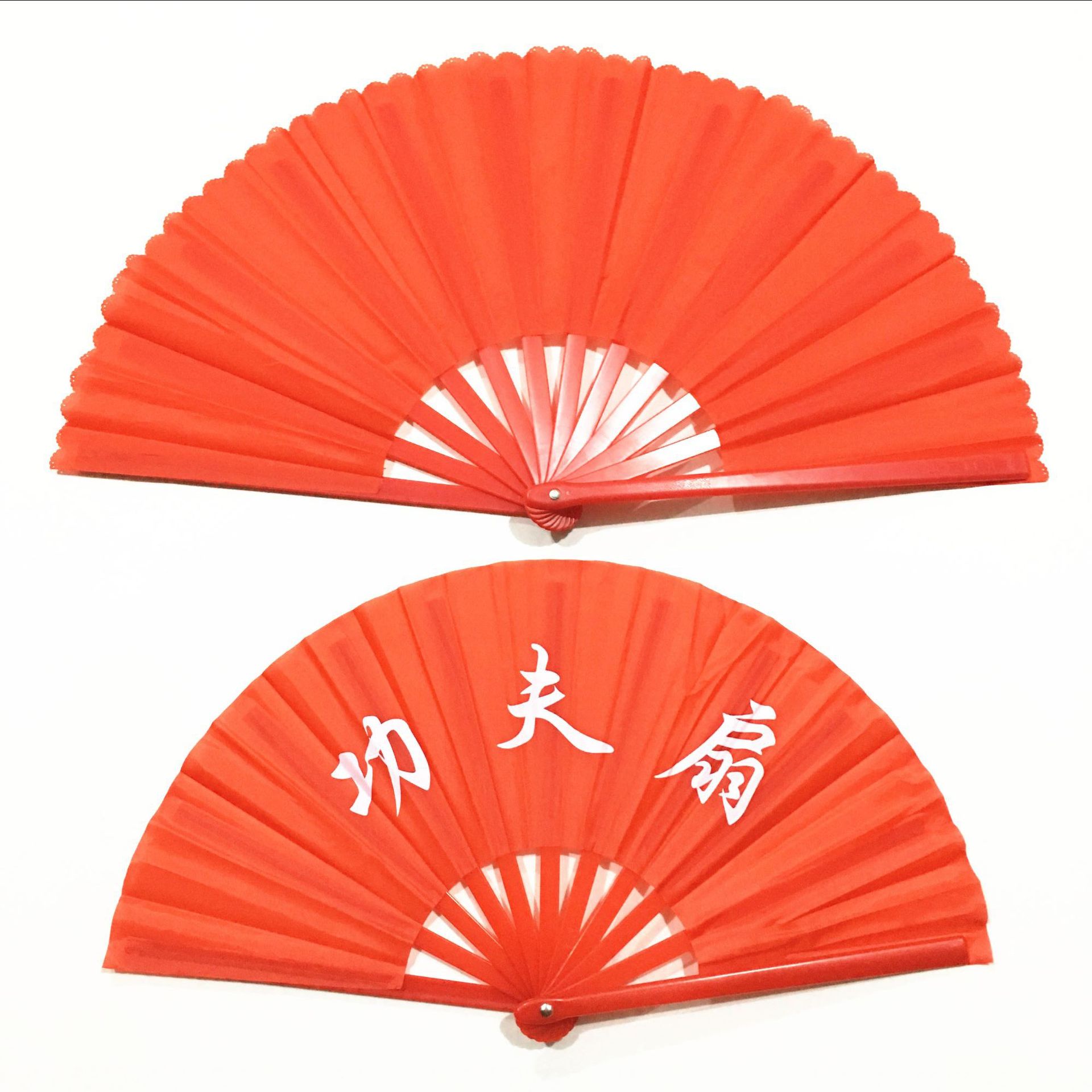 红色竹骨太极扇健身响扇工夫扇专用功夫扇子中国武术扇