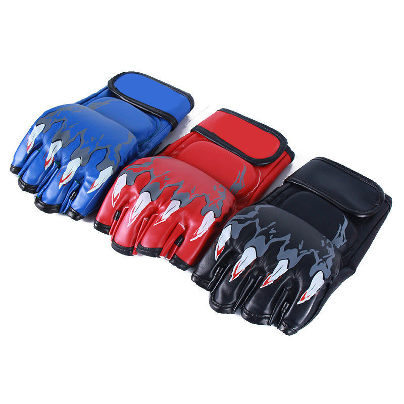分指拳击手套打沙袋露指拳套掌心透气五指儿童成人格斗练习手套