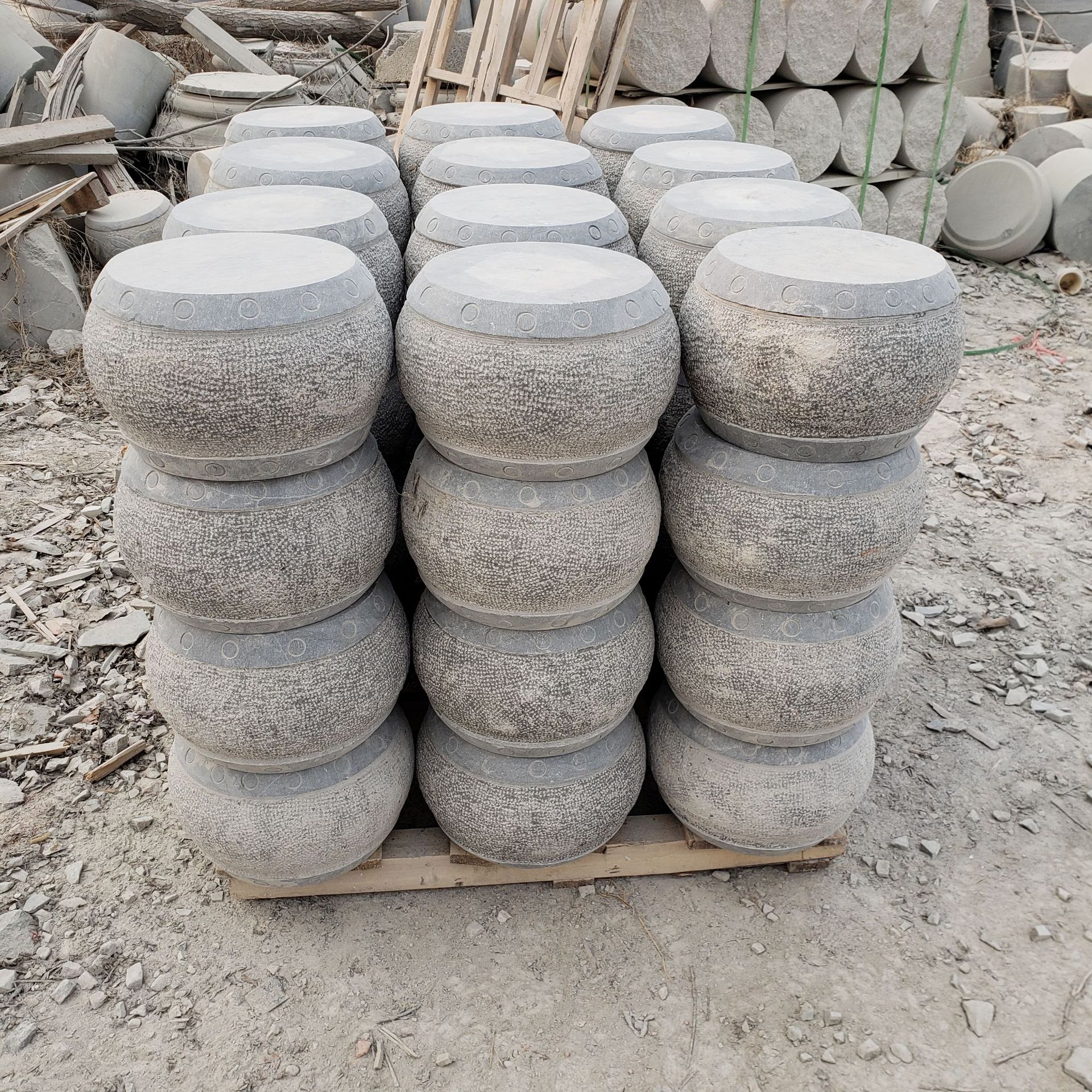 厂家直销 空心石雕柱础 石柱子 寺庙大理石 青石柱墩柱顶石