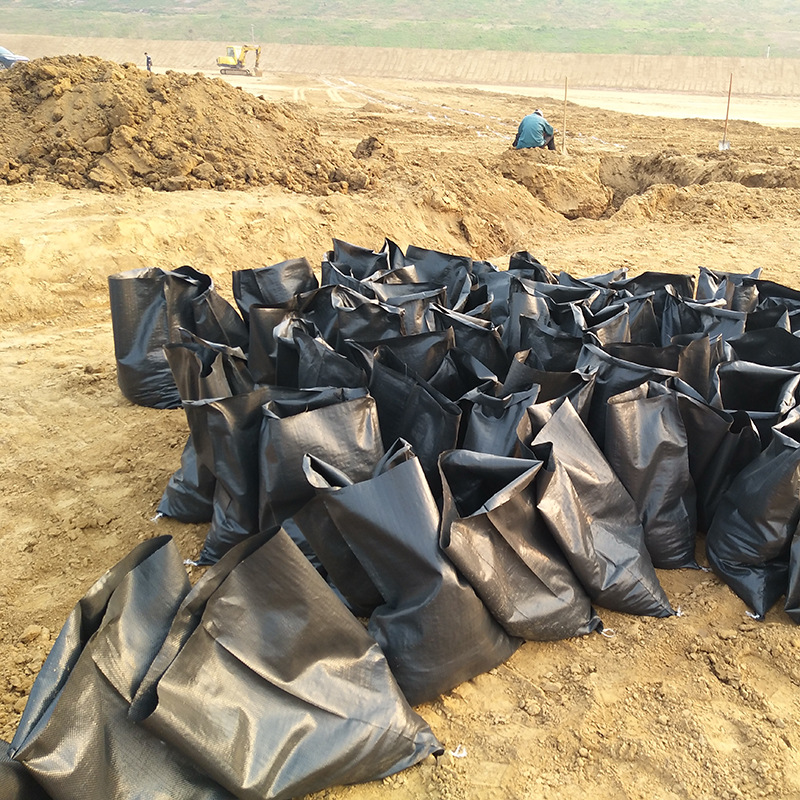 垃圾场防风化 护坡抗紫外线防汛编织袋 抗老化炭黑色防晒编织袋