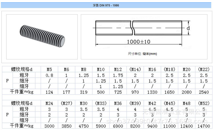 8级高强度反牙牙条/左旋丝杆反丝反扣全扣螺杆mm8m10m12m16m30