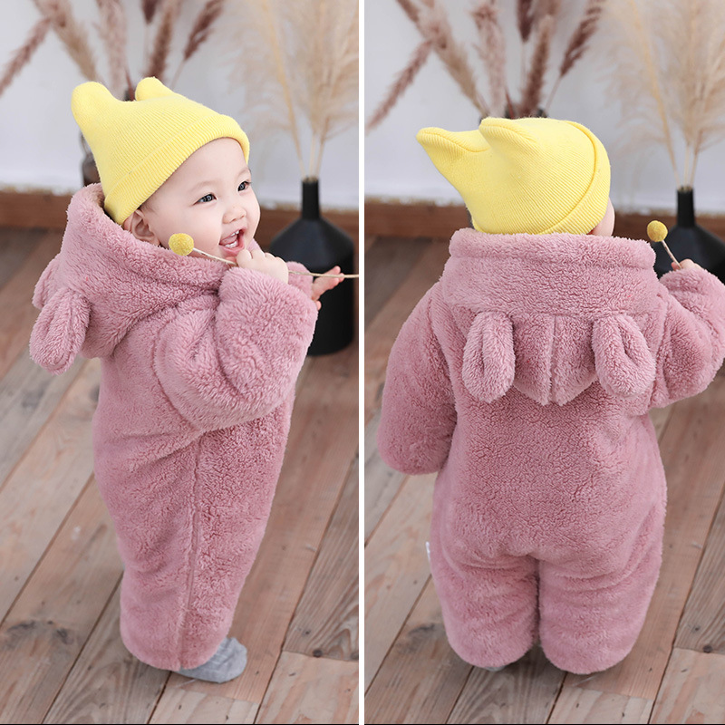 Newborn Baby Clothes Jumpsuit Autumn and Winter Suit Internet Celebrity Thick Warm Men and Women Baby Going out Outerwear Winter Clothing Season