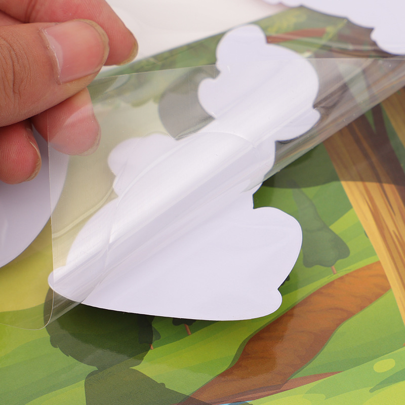 定制儿童刮刮水转印贴纸 擦压气球弹力感压贴海绵eva弹性感压贴纸