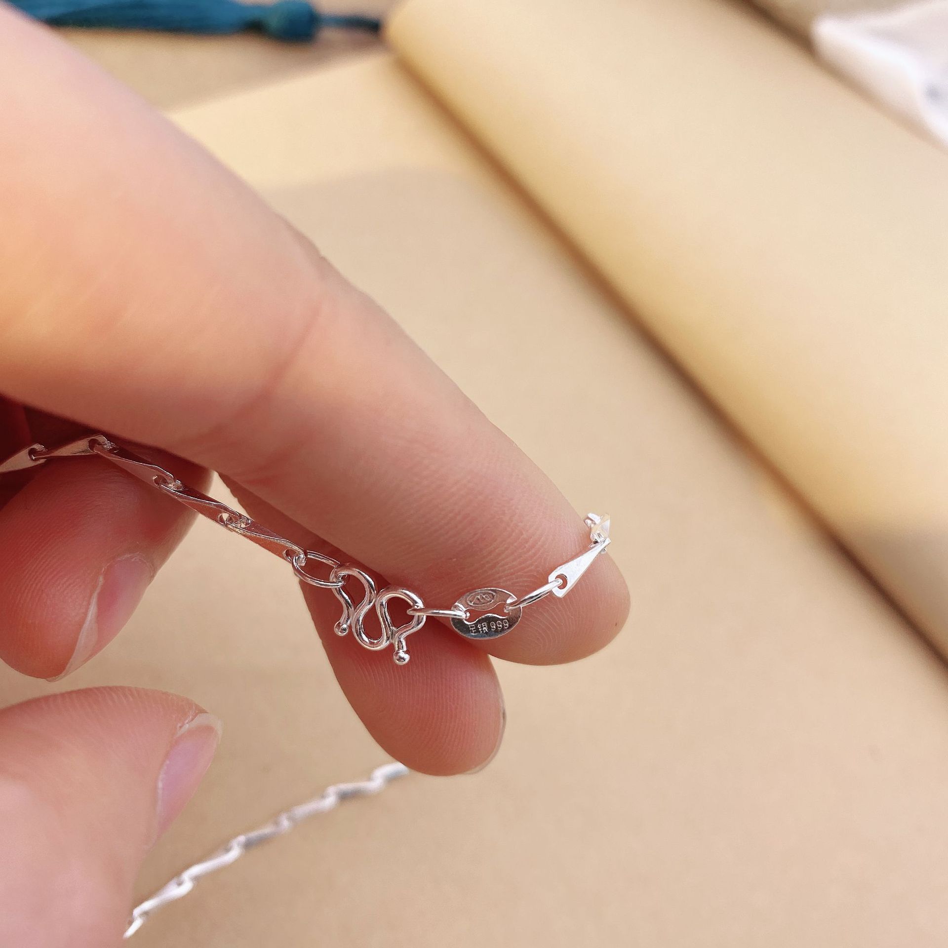 乾龙足银999纯银项链热销纯银瓜子链锁骨配饰裸连银饰厂家项链女