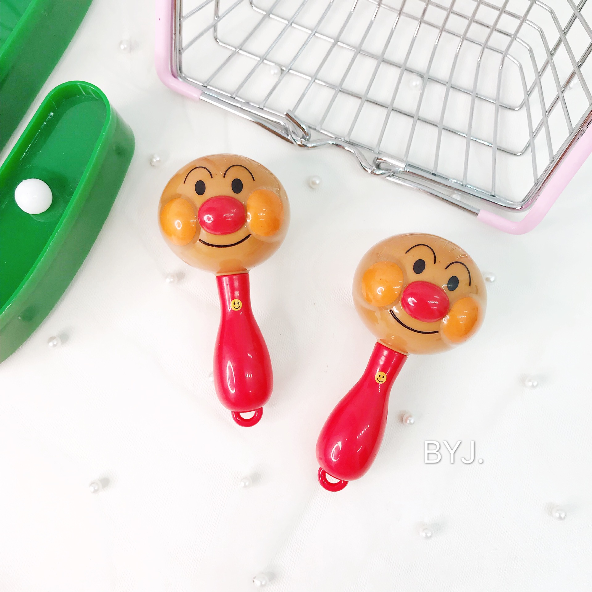 出口日本原单 沙锤 响铃婴儿宝宝手摇铃沙鼓乐器早教玩具