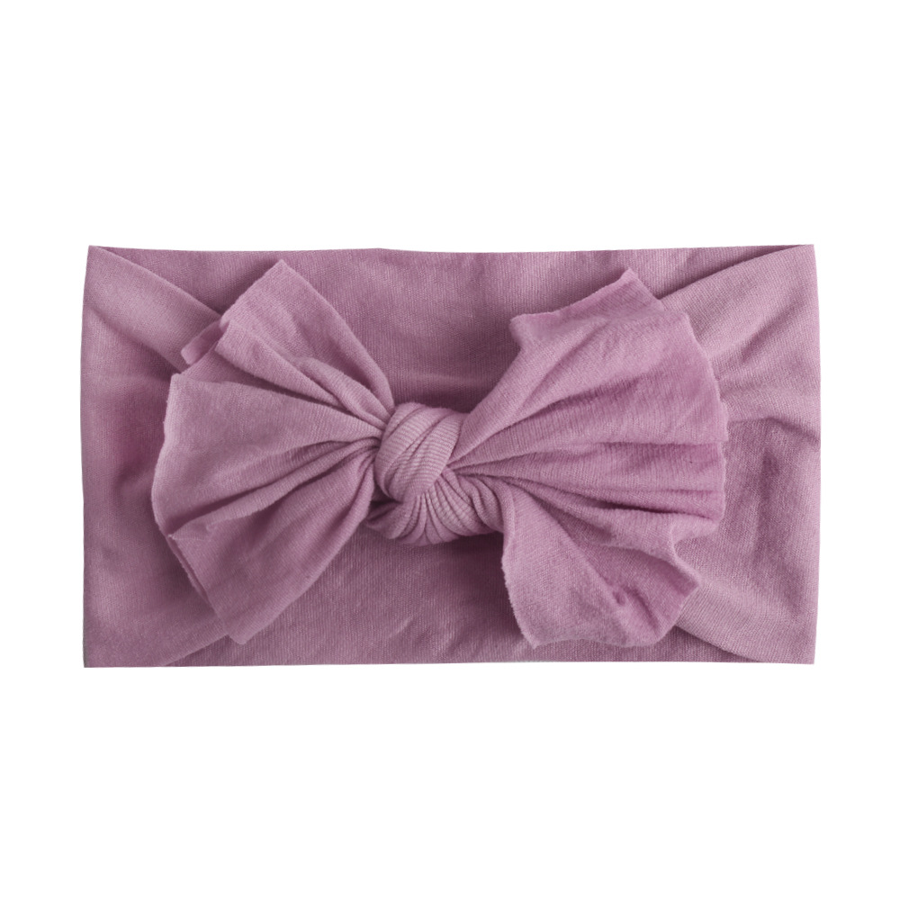 柔软尼龙丝袜儿童宽发带单层蝴蝶结儿童婴儿头带头饰23色现货