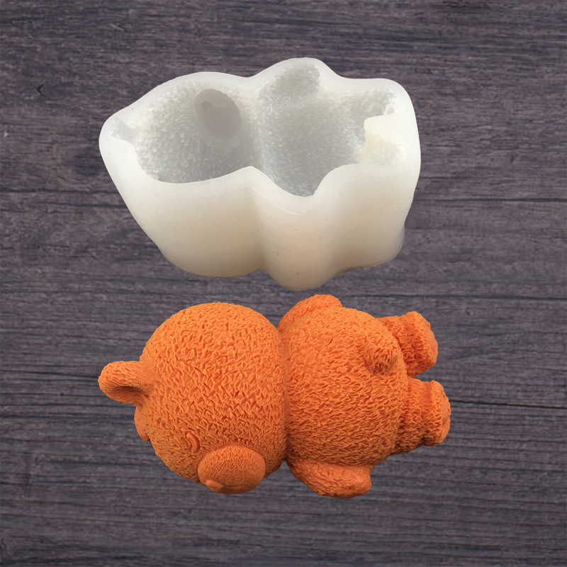 网红3d立体趴趴熊慕斯硅胶模具diy冰激凌布丁蛋糕装饰烘焙工具