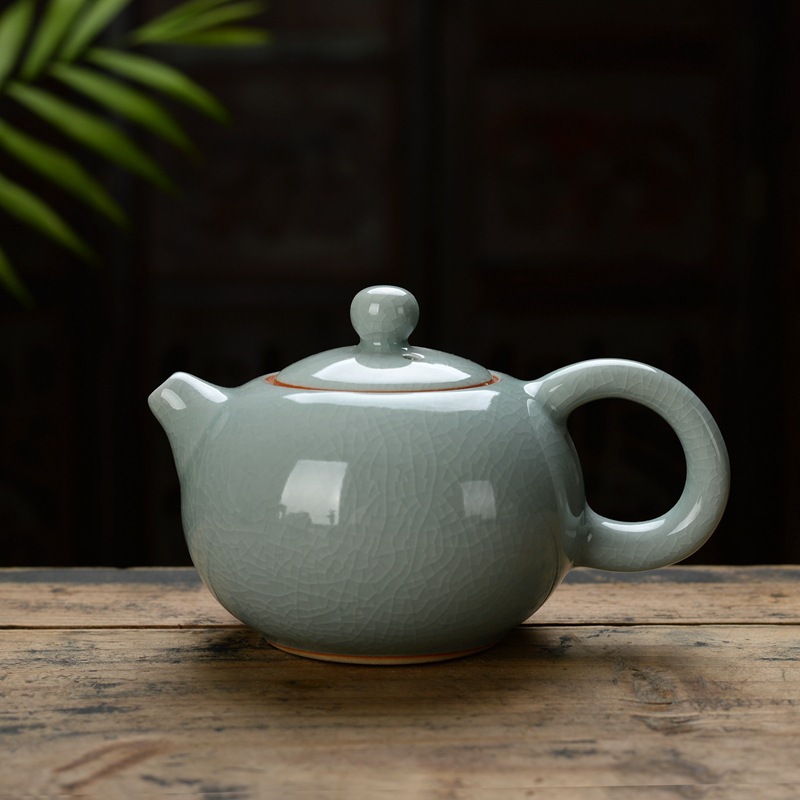 特价纯手工陶瓷汝窑哥窑复古功夫茶碗大号三才盖碗西施壶礼品定制