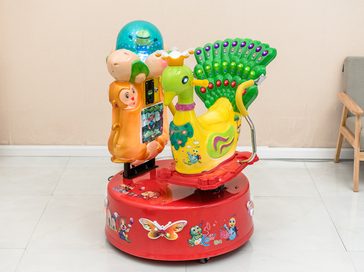 新款摇摇车投币2020旋转孔雀儿童电动玩具超市门口扫码商摇摇摆机