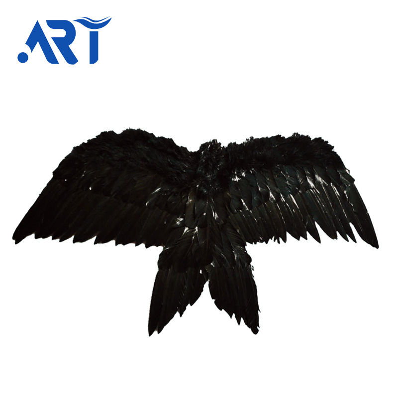 黑色天使翅膀 天然羽毛大翅膀 cos舞台道具儿童成人儿童表演拍照